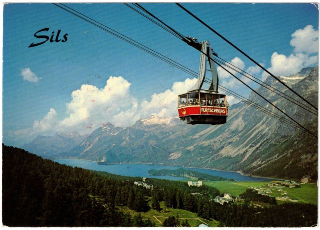 Cartoline postali: Sils - Luftseilbahn Furtschellas – Usato da Binningen venduto da Mountainrider