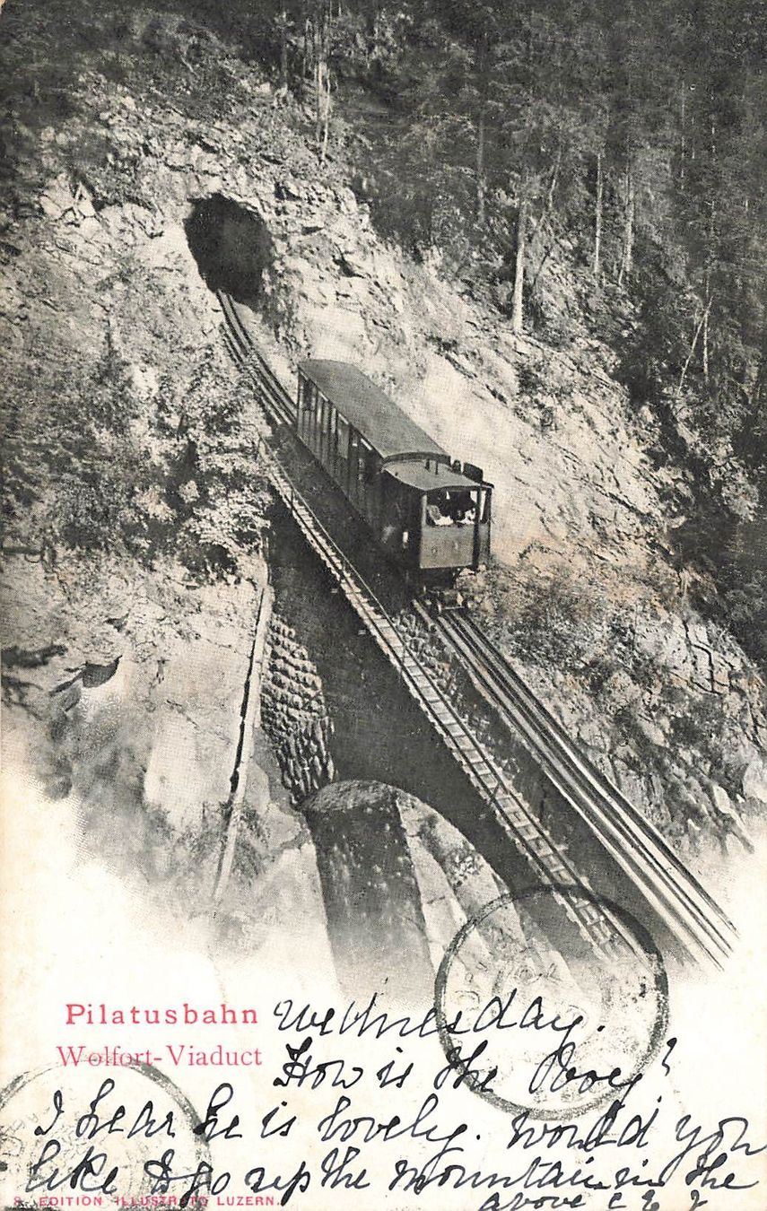 Cartoline postali: Pilatus bahn welfort viaduct – Usato da Biasca venduto da Blenio71