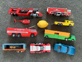 1970er Sammlergruppe Jahren Gusseisen Spielzeug-LKW + Autos