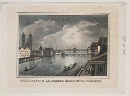 Zürich Limmat Lithographie um 1830