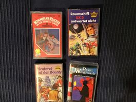 4 Hörspiele Kassetten: Kommissar Klicker, UX3, Bounty, Point