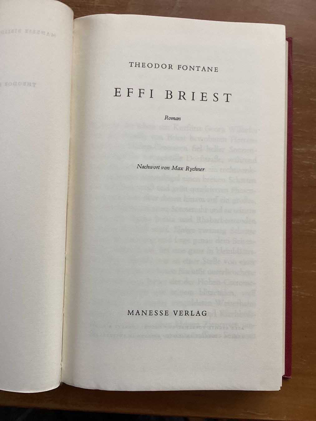 Livres: Manesse; Theodor Fontane; Effi Briest – D'occasion à Zürich par tol_b7c7 2
