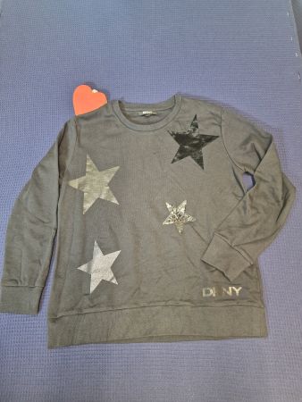 100% Baumwoll DKNY Pullover schwarz mit Sternen S wie neu