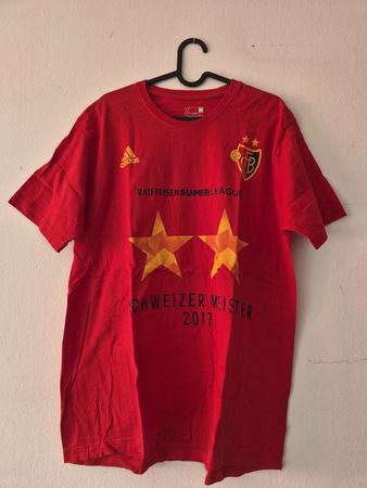 T-Shirt FC Basel Adidas Schweizer Meister 2017 rot Grösse XL