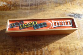 Antikes Domino Spiel in Holzschachtel