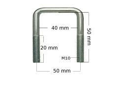 2x U-Bolzen Bügel 40x50 Boot Gewindebügel Schraube Anhänger