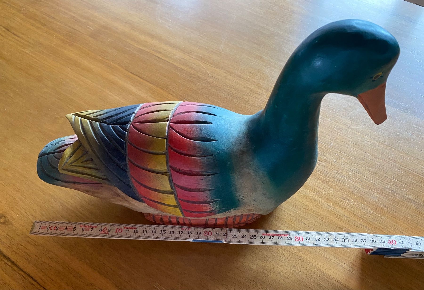 Statuette: Ente Holz, farbig, alt – Usato da Rosshäusern venduto da Reb_87sr 2
