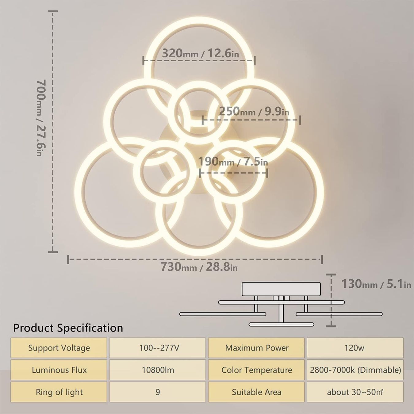 Lampadari & plafoniere: 120W Modern LED Deckenleuchte Dimmbar mit Fernbedienung – Nuovo e nell'imballaggio originale da Zürich venduto da NovaDen 1
