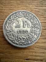 2 Fr. Silbermünze 1920,  Münze Franken