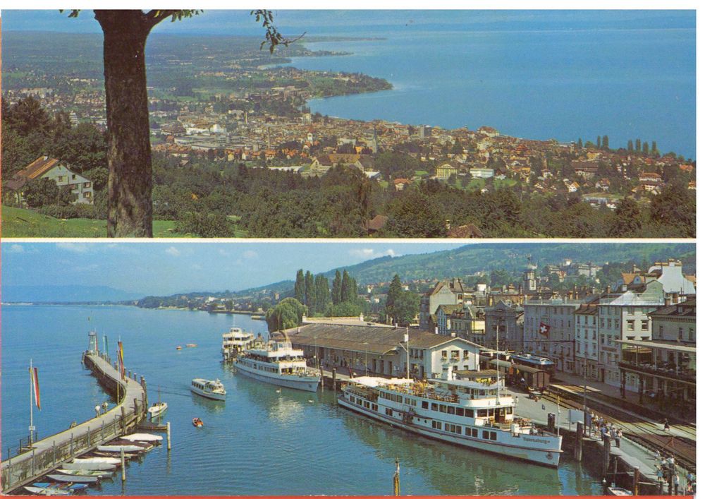 RORSCHACH - BODENSEE PANORAMA + HAFEN & BAHNHOF & 2 SCHIFFE | Kaufen ...