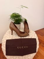 GUCCI Damen Pumps Gr. 37 – Leder Braun/Cognac – Gold-Details