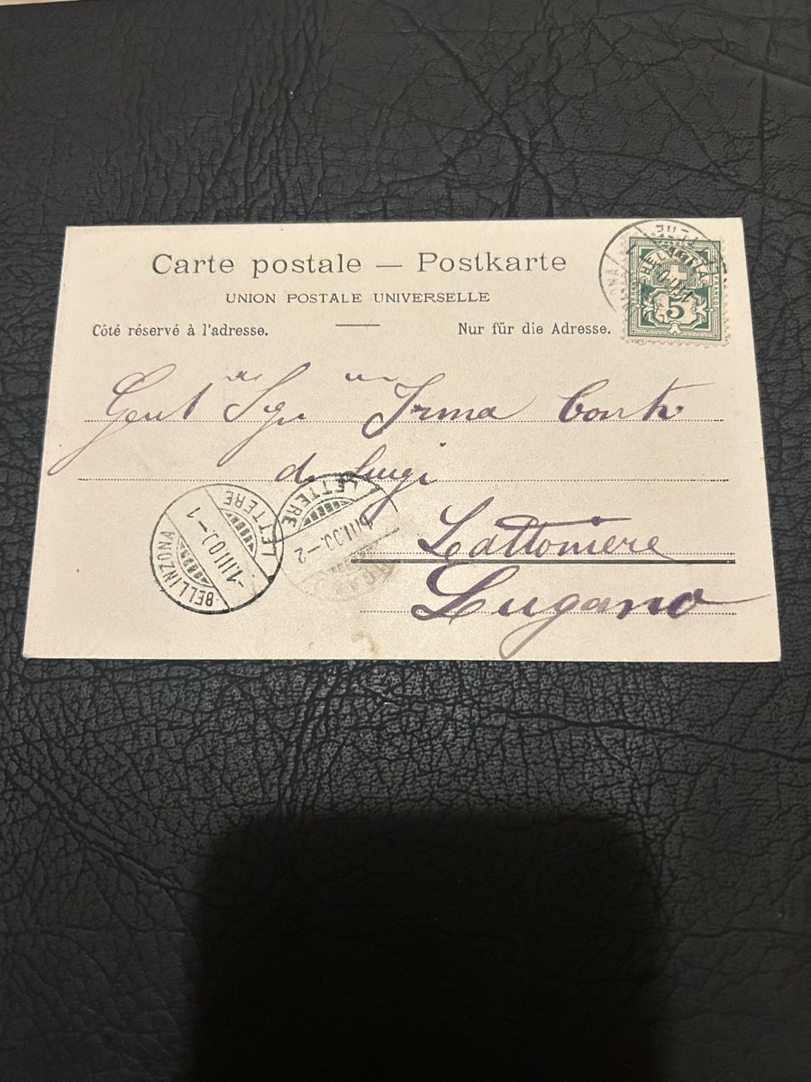 Cartoline postali: Bellinzona 1900 – Usato da Breganzona venduto da Milesbo 1