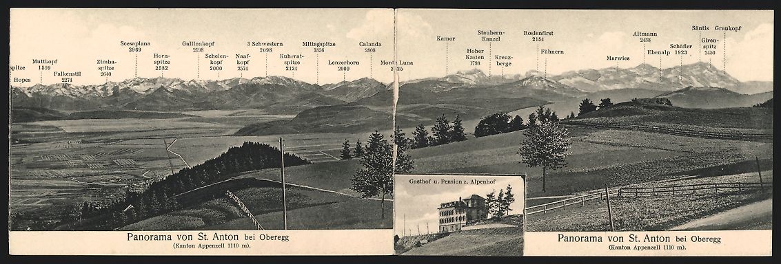 Cartoline postali: Klapp-AK St. Anton bei Oberegg, Panorama – Usato da Berlin venduto da bartko-reher