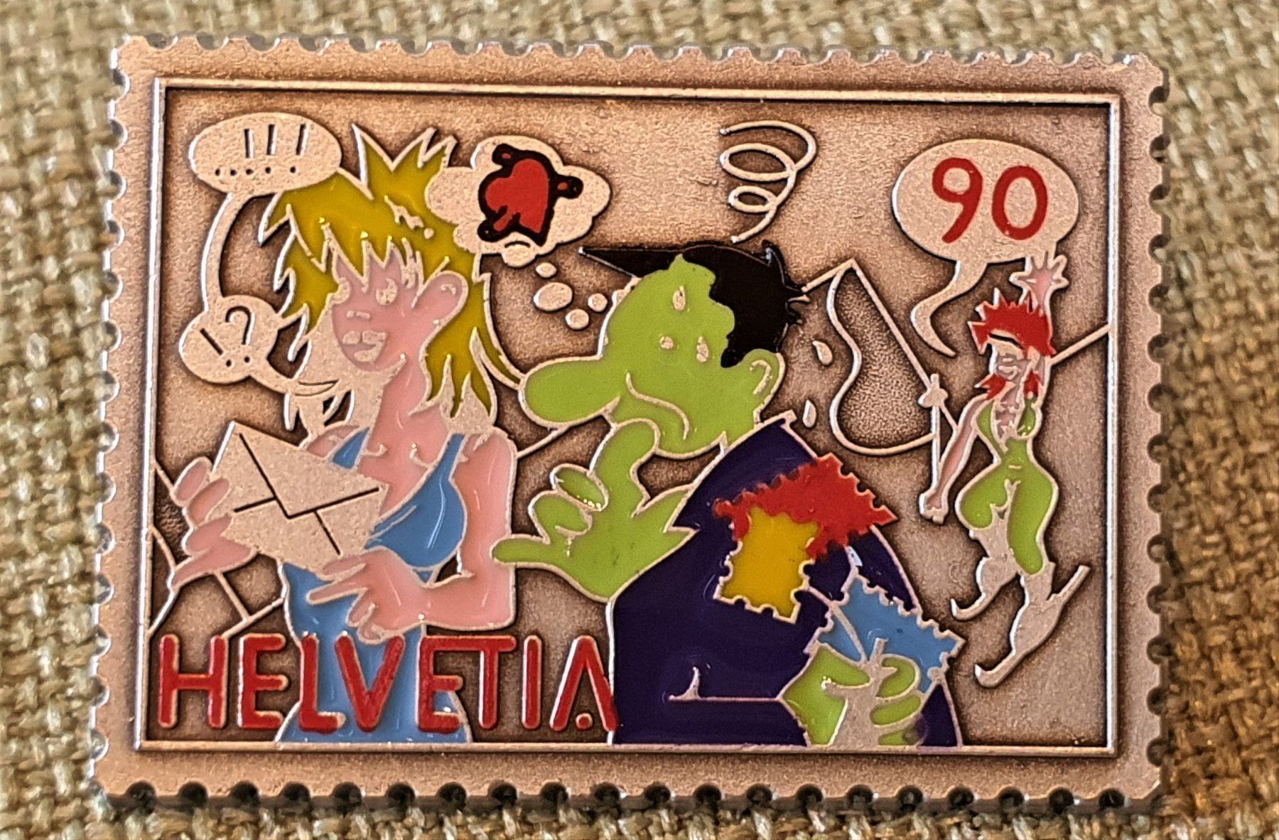 Spille: A762 - Pin Helvetia Briefmarke Comic – Usato da Reinach BL venduto da Boston-Verkauf 1