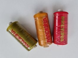 3 Madeira Tanne Stickgarn-Spulen Baumwolle Vintage Los 122