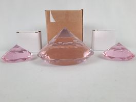 3 Glaskristalle Rosé
