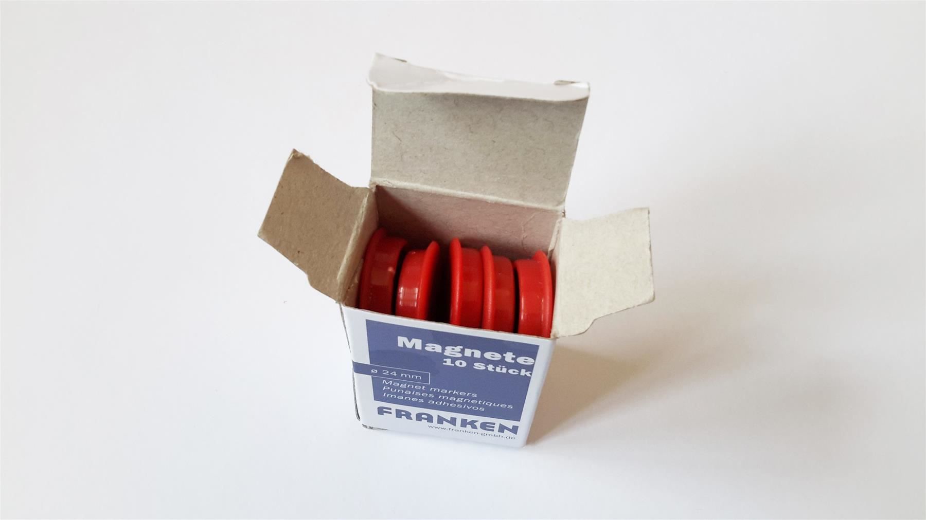 Magnete: Magnete 10 Stück, 24 mm, rot – Neu und originalverpackt aus St. Gallen von cointec 7