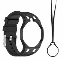 Set bracelet silicone noir+collier pour Royal Pop Ocho Negro