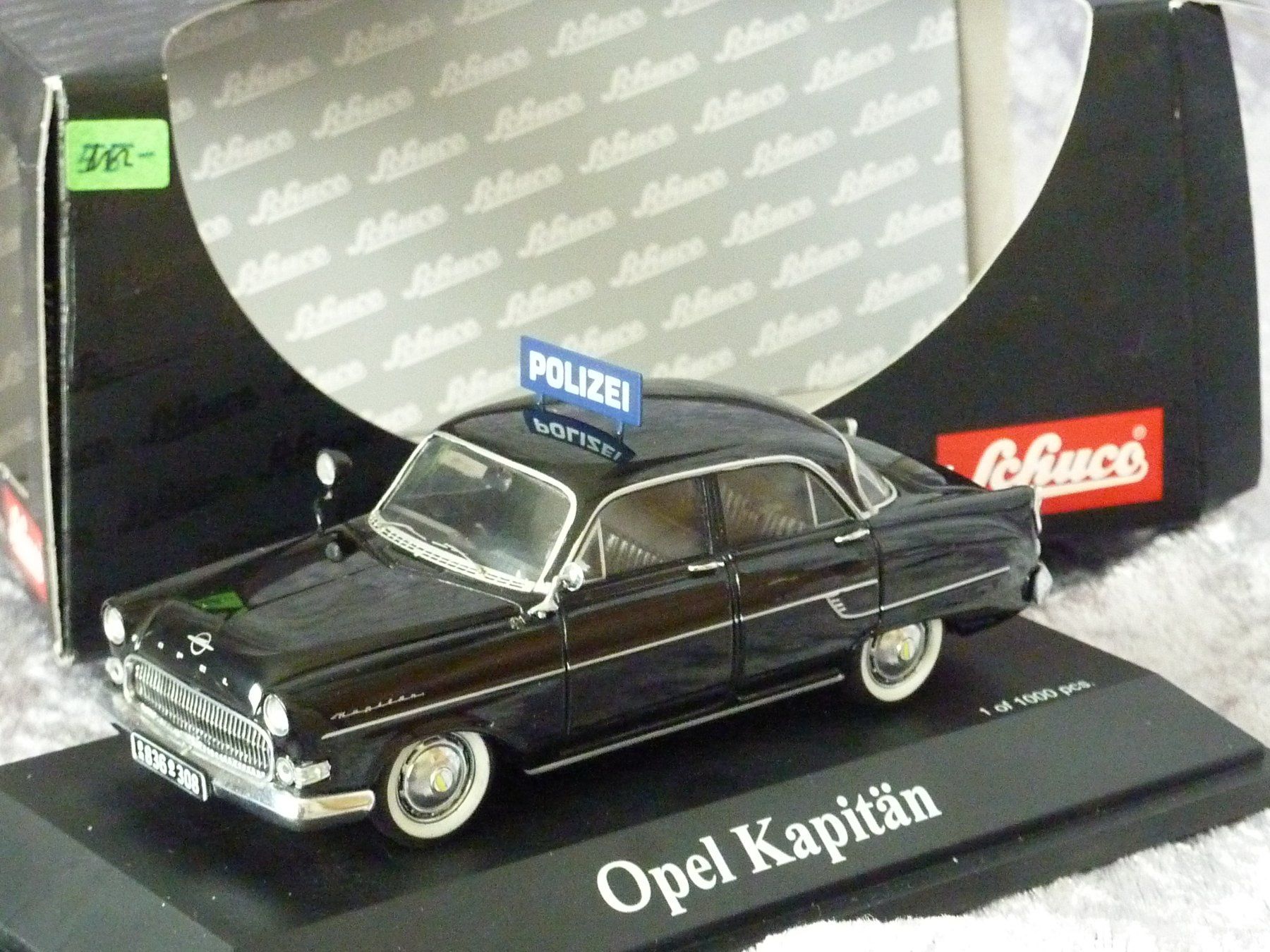 Schuco Modellini d'auto: Opel Kapitän Polizei 1:43 – Nuovo (secondo la descrizione) da Dürrenäsch venduto da modellautos4you