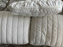 3er Set Kissen Baumwolle weiss 48 x 42 x 8 cm