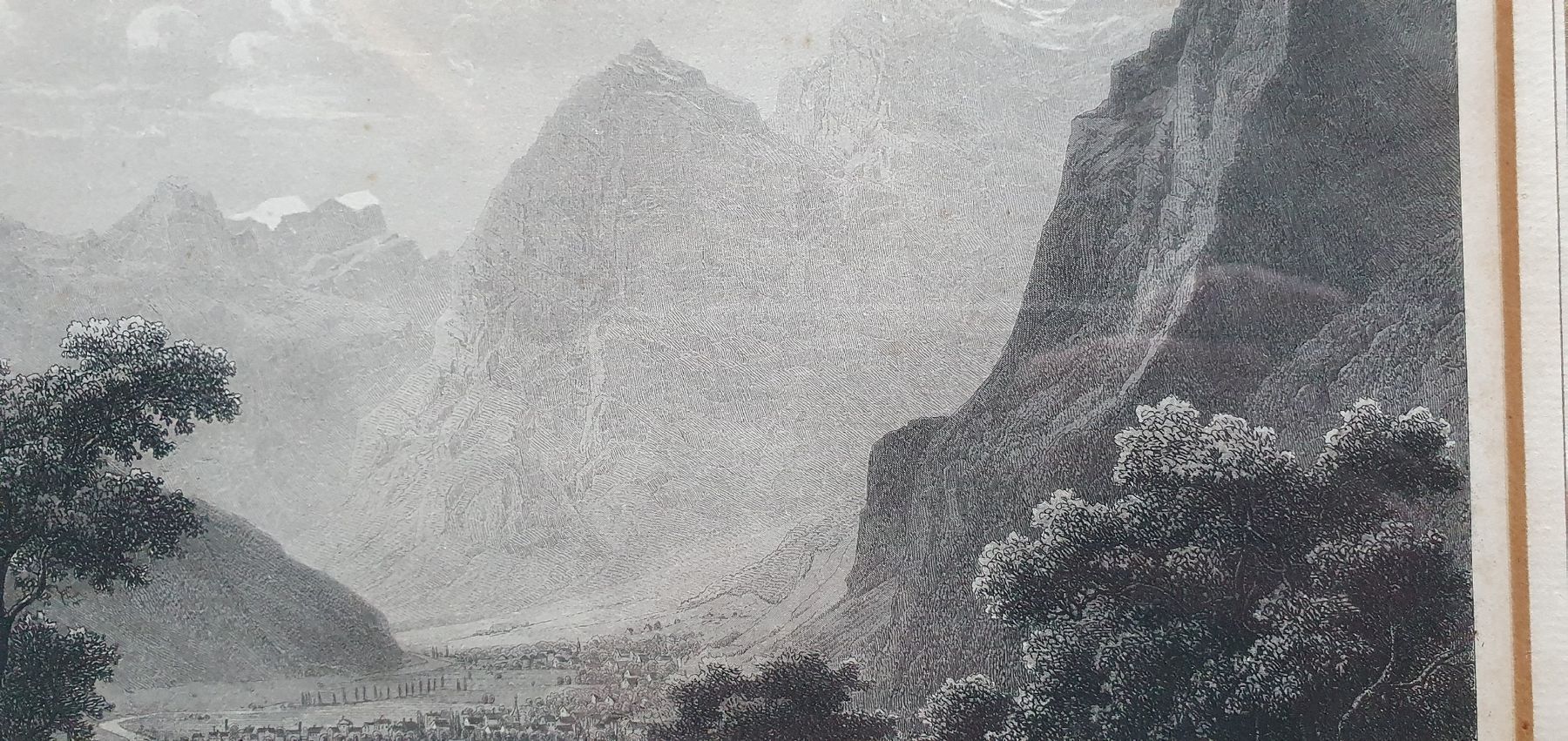 Stiche: Bild - Stahlstich,  Blick gegen Glarus, bei Weesen – Gebraucht aus Kreuzlingen von Rschweiz1 5
