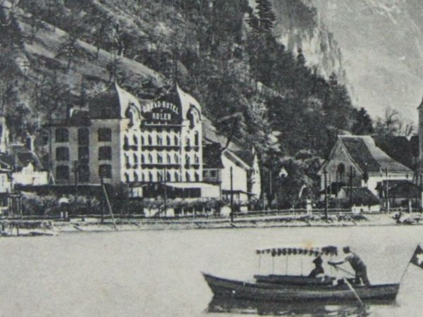 Cartoline postali: FLUELEN URI AK HOTEL 1910 – Usato da Ettingen venduto da Hausi4711 1