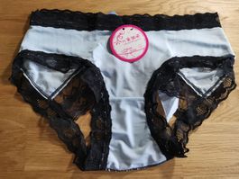 Damen Reizwäsche Spitze Slip XS hellblau NEU ungetragen