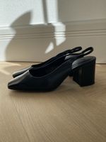 Slingback Heels, Leder, Gr. 39