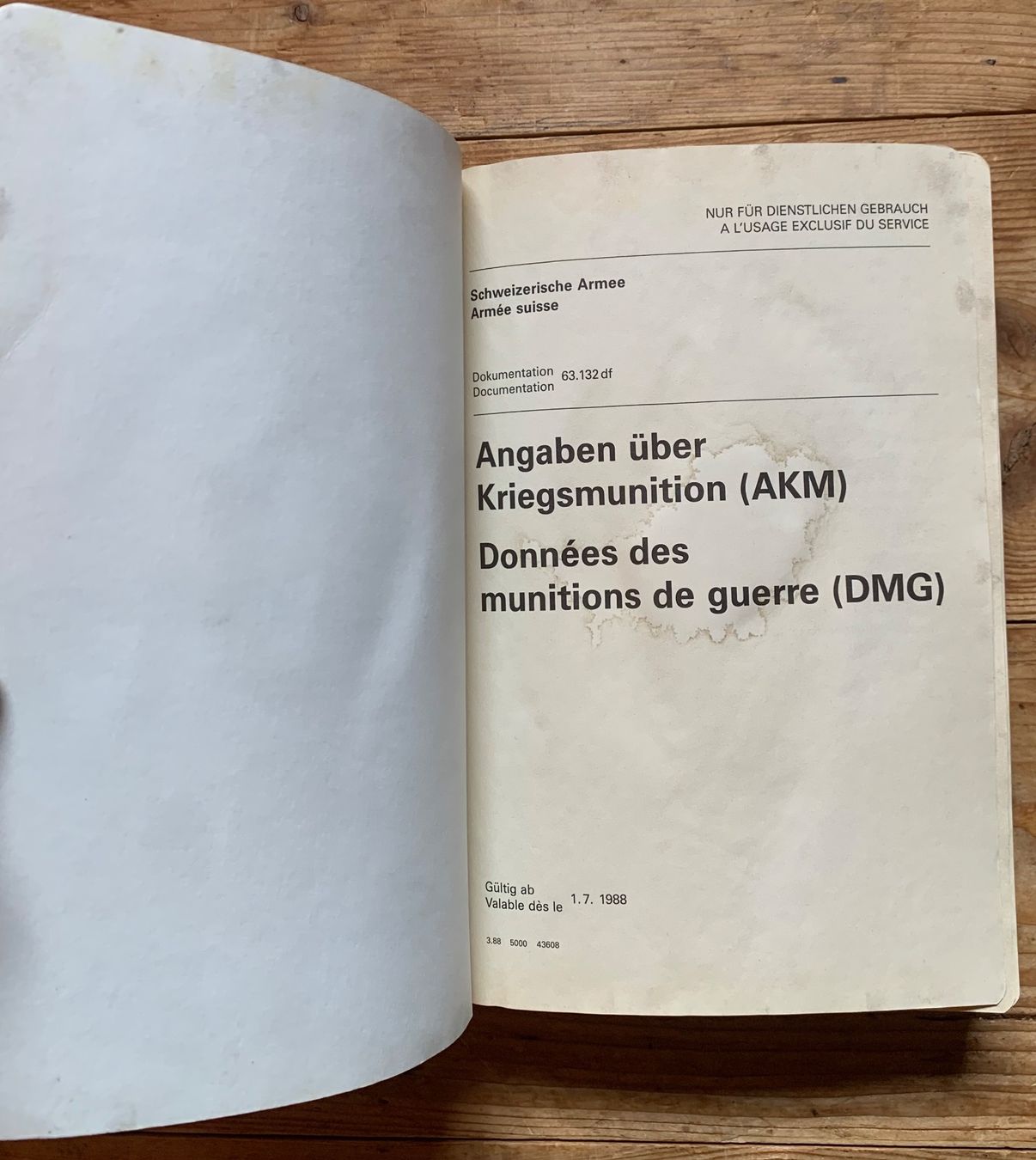 Libri: Dokumentation 63.132 df Angaben über Kriegsmunition – Usato da Goldingen venduto da Bergler012 2
