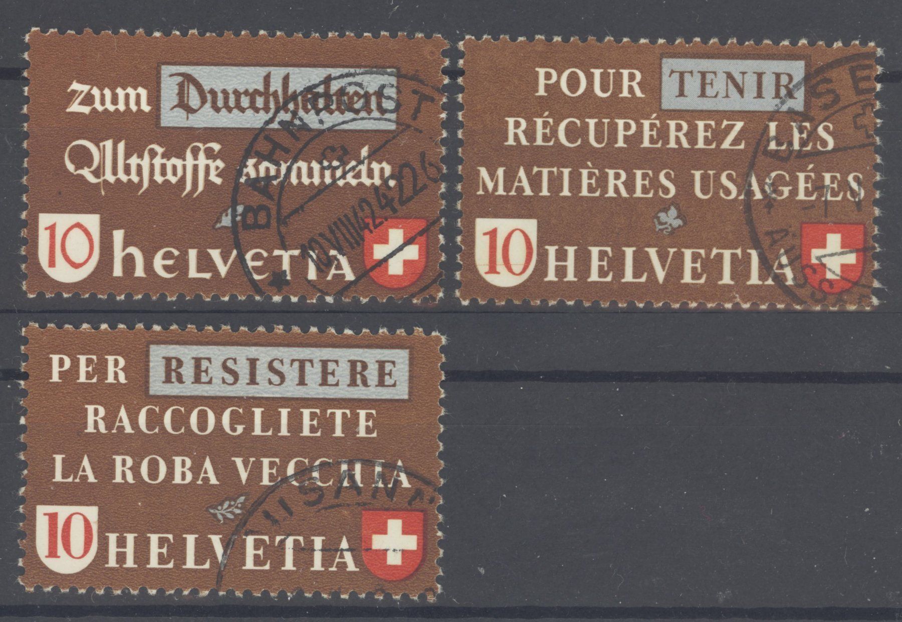 Tutti i francobolli: 1942, Altstoffverwertung – Usato da Willisau venduto da Vollstempel
