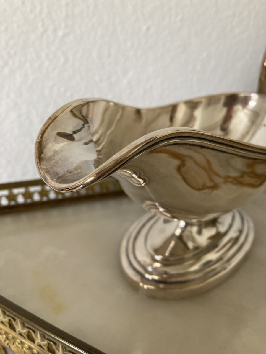 Schalen: Edle Sauciere versilbert alt, sehr elegante Form – Gebraucht aus Zürich von kostbares 3