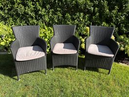 3 Gartenstühle Polyrattan