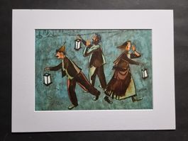 ALOIS CARIGIET LITHOGRAPHIE MIT PASSEPARTOUT