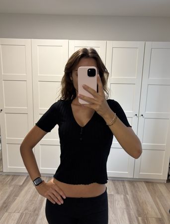 Schwarzes Rippshirt H&M Grösse S
