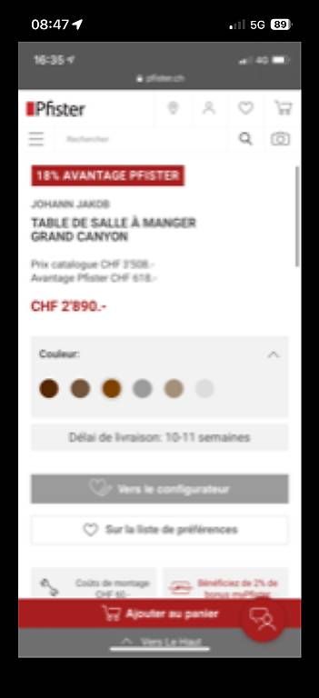 Tische: Table chêne massif grand canyon – Gebraucht aus Martigny von Grndz 4