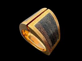BINDER Ebenholz Ring 18k Roségold Grösse 55 *S2259