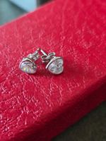 Silber Ohrstecker Herzform mit Steinchen