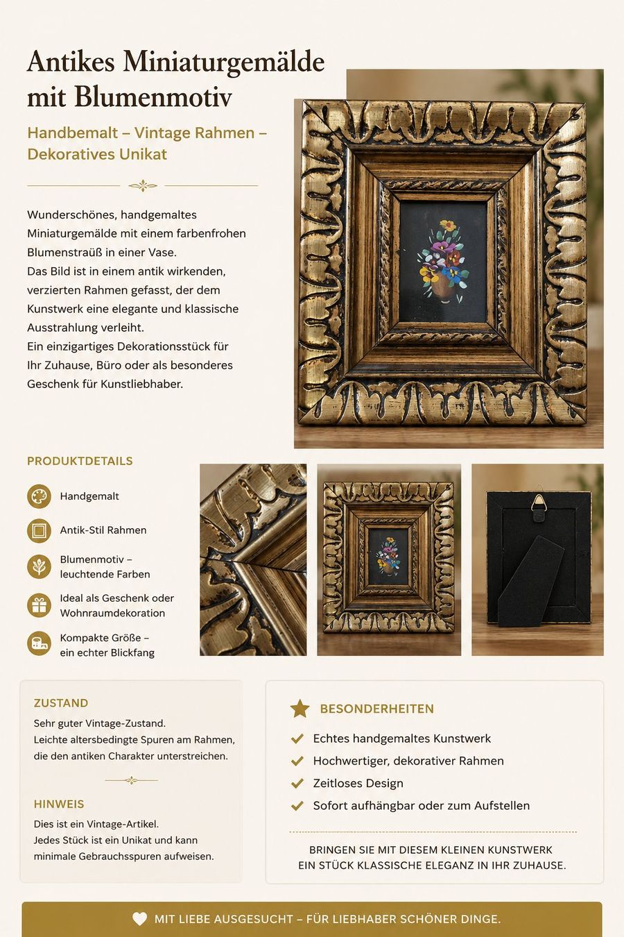 Poster & Bilder: Antikes Miniaturgemälde mit Blumenmotiv – Gebraucht aus Basel von ozgurkitapevi 4