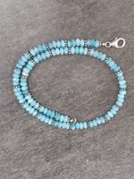 Steinkette mit echten Silberteilen, evtl. Aquamarine-Steine?