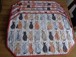 6 Tischsets Katzen, Baumwolle, 32 x 46 cm