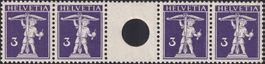 S6 (Zwischensteg) 3Rp (blauviolett) ** postfrisch, K: 30.-+