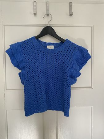 H&M Sommer Top, blau, XS, neu, mit Etikett