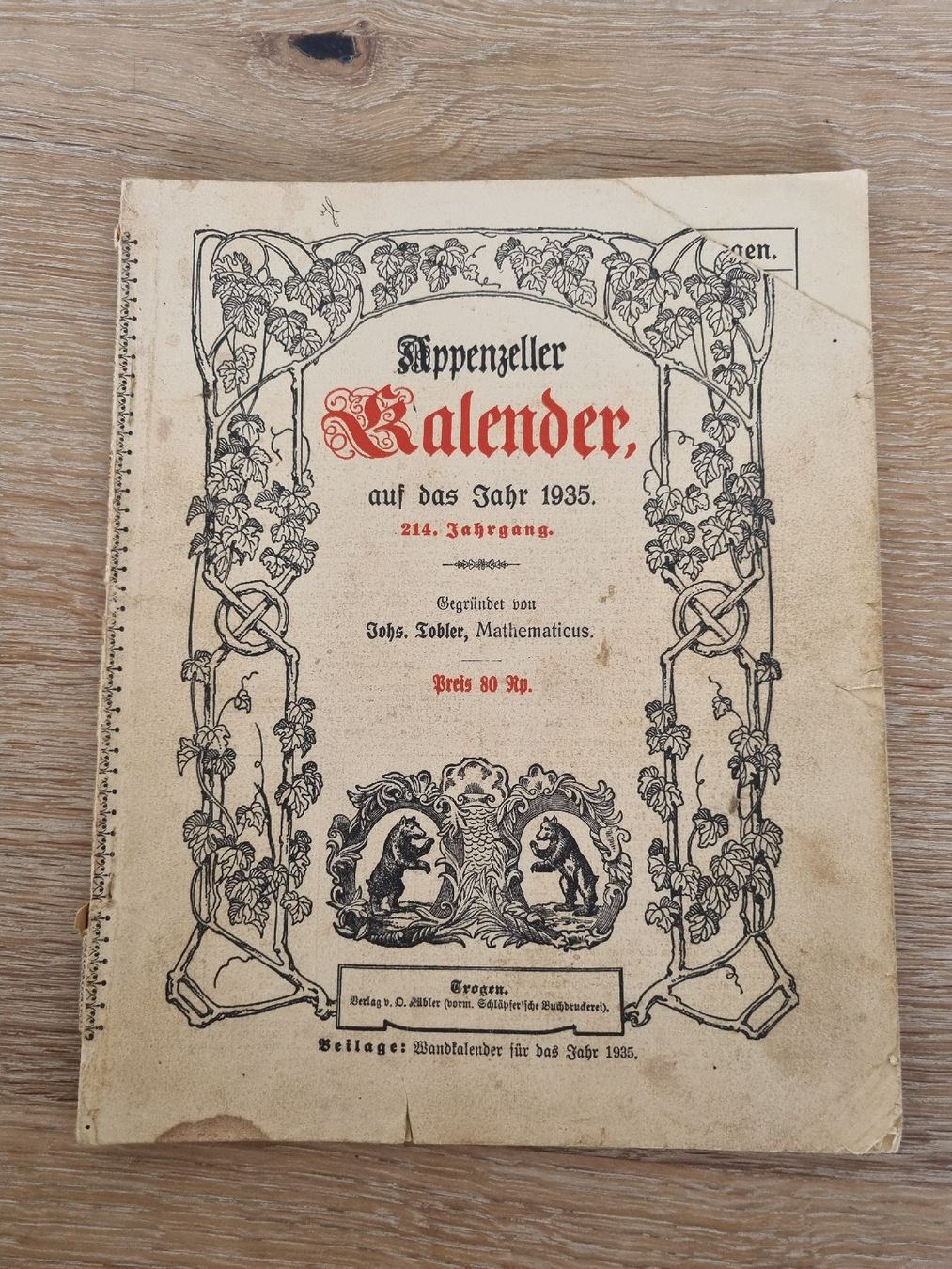 Calendari: 10 Appenzellerkalender antic 1930-1939 – Usato da Abtwil SG venduto da danikari 6
