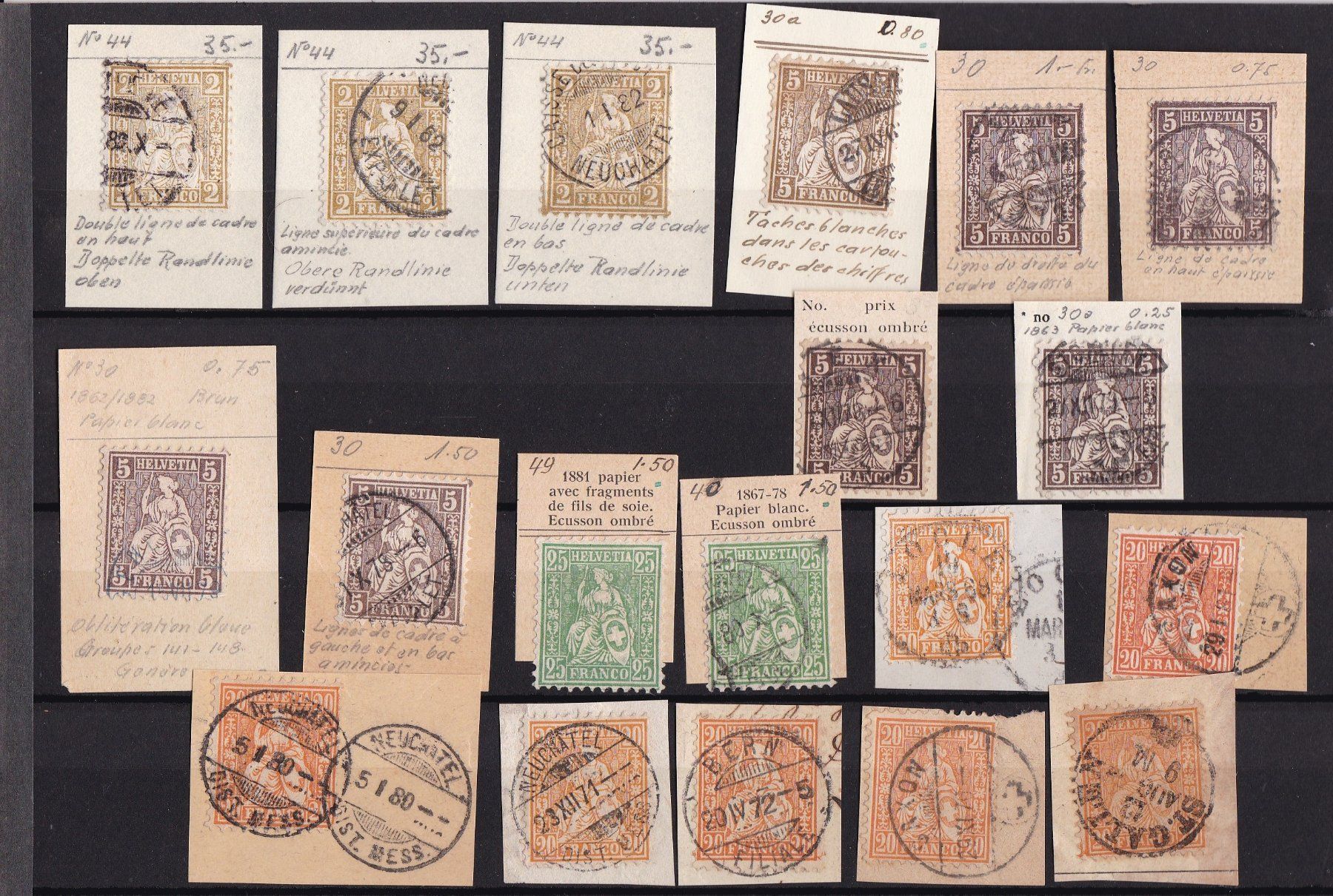 Tutti i francobolli: CH Briefmarken-Steckkarten, bunt gemischt – Usato da Münchwilen AG venduto da Nesar 1