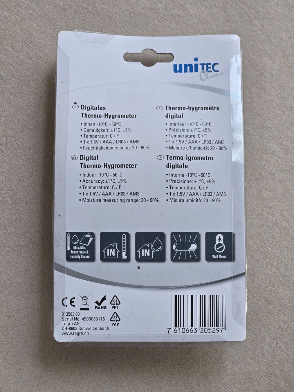 Misurare: Digitales Thermo-Hygrometer OVP Temperatur Luftfeuchtigkeit – Nuovo e nell'imballaggio originale da Hunzenschwil venduto da Fluz 1