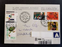 Cotti  Bundesrat  Sonderstempel  1996  Trogen  Kinderdorf