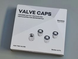 SET 4x Original Skoda Zierventilkappen Ventilkappen NEU
