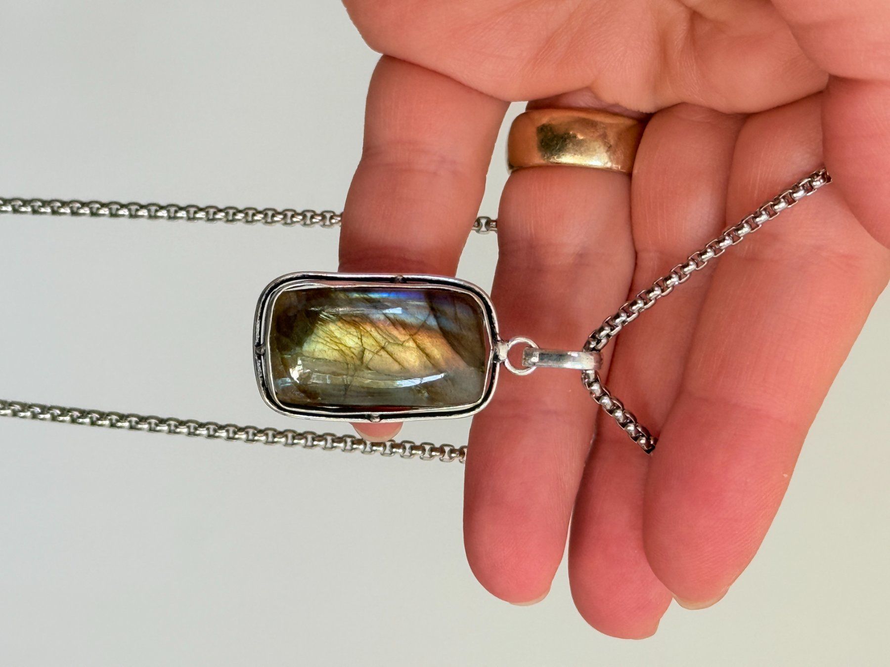 Colliers: Collier avec Labradorite – Neuf avec emballage d'origine à Genève par AWWA 6