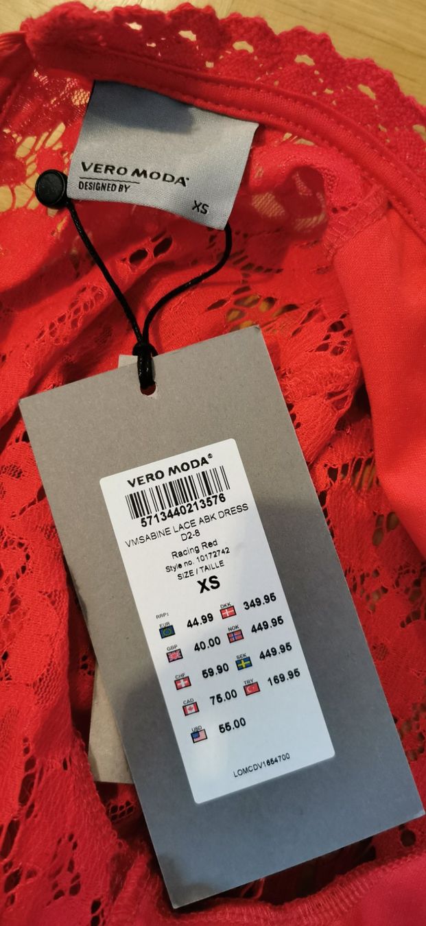 Vero Moda Kleider: rotes Spitzenkleid XS, Vero Moda, neu – Neu und originalverpackt aus Zwillikon von Leewii 6