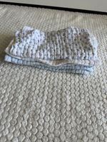 Musselin Tücher Baby blau weiss Punkte 5er Set Schnuffeltuch